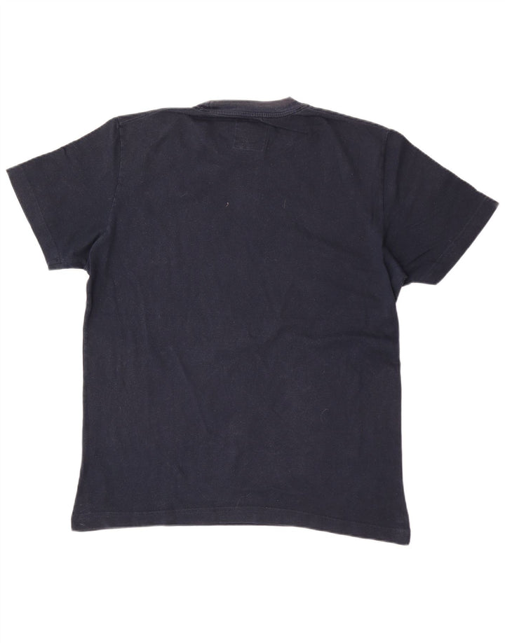 Camiseta Masculina Uniforme Gráfica Top XL Algodão Azul Marinho