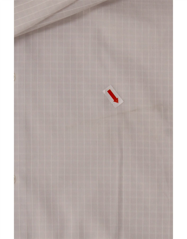 Camisa masculina de ajuste regular HUGO BOSS tamanho 40 15 3/4 médio branco guingão