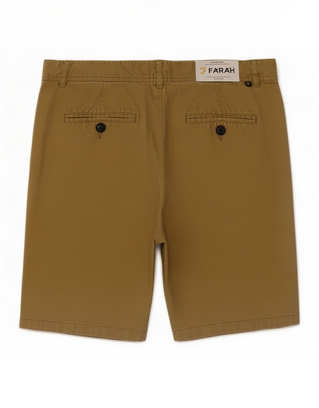 Farah Mens Chino Shorts Médio W32 Algodão Cáqui