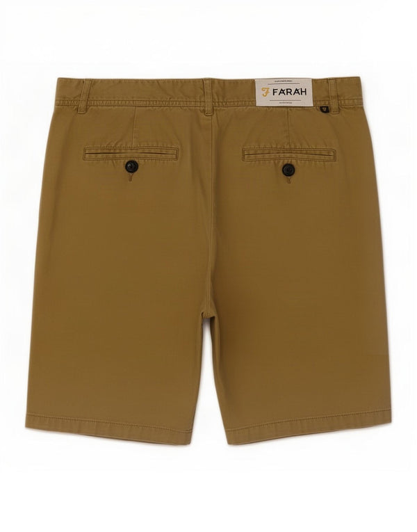 Farah Mens Chino Shorts Médio W32 Algodão Cáqui