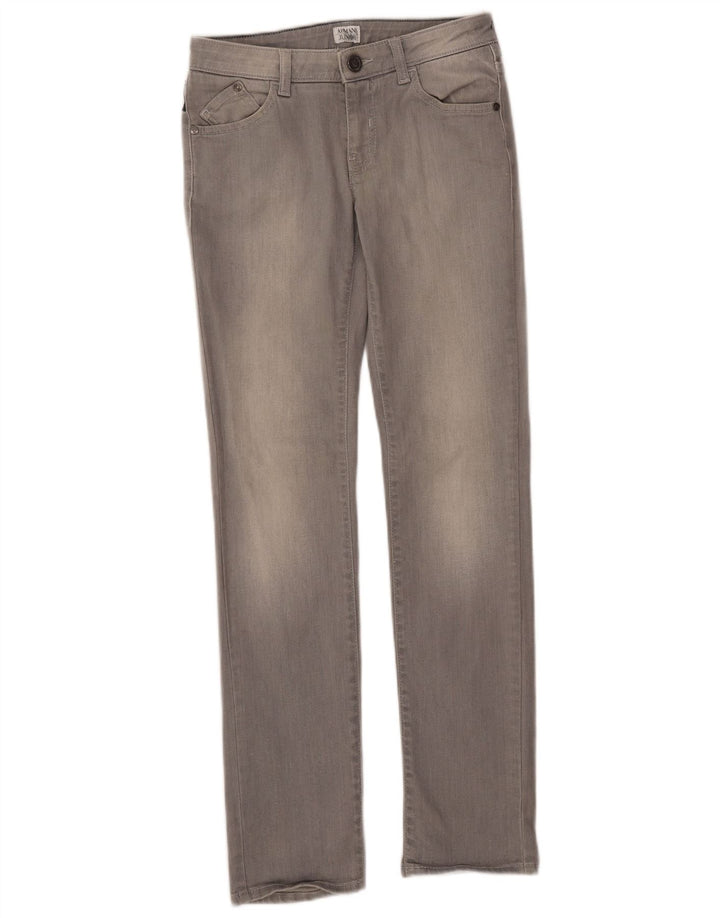 ARMANI JUNIOR Jeans Slim Meninas 11-12 Anos W26 L29 Algodão Cinza