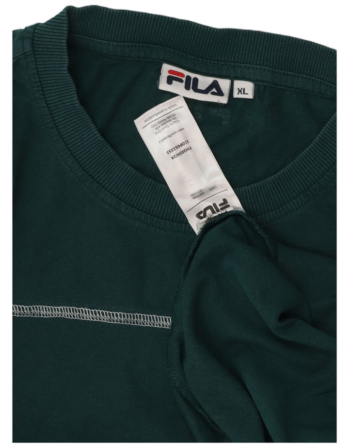 Fila Mens T-Shirt Top XL Green Cotton