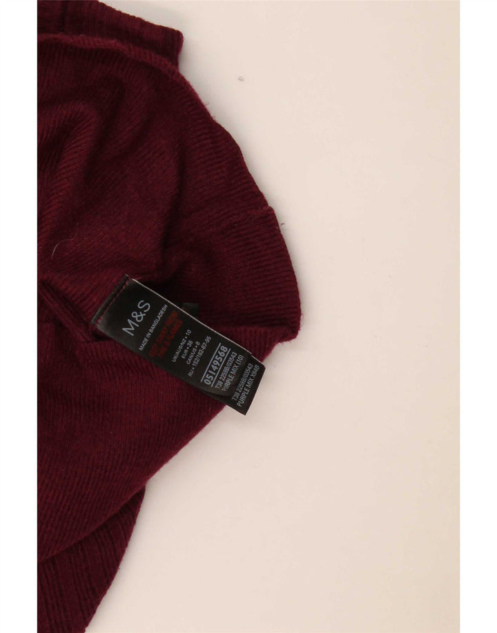 Suéter feminino Marks & Spencer com gola tartaruga Reino Unido 10 pequeno roxo