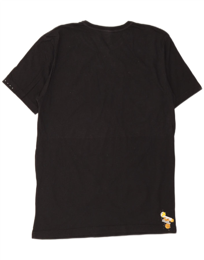 BILLABONG Mens Slim Fit Graphic T-Shirt Top Medium Black Cotton Vintage Billabong and Second-Hand Billabong from Messina Hembry 