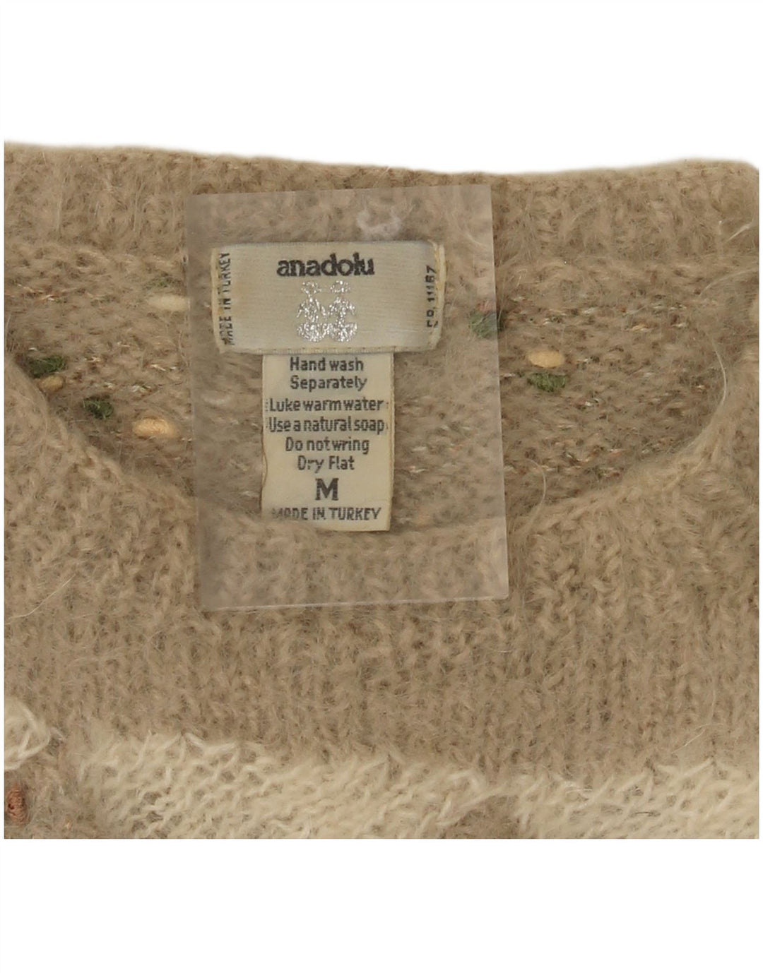 Suéter feminino vintage com gola canoa Reino Unido 12 Bege Médio Argyle/Diamante