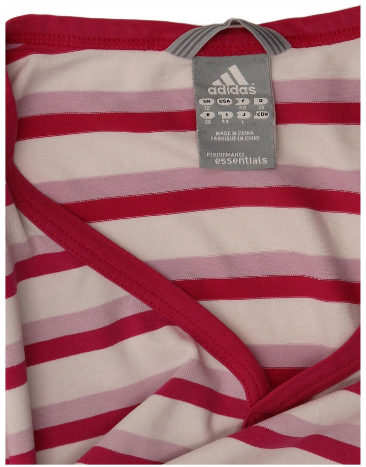 Camiseta Adidas Feminina Top UK 12 Médio Listrado Rosa