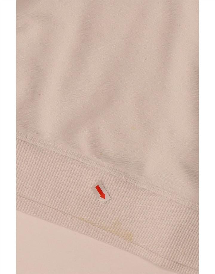 ADIDAS Mens Climalite Moletom Jumper Grande Branco Colourblock Poliéster