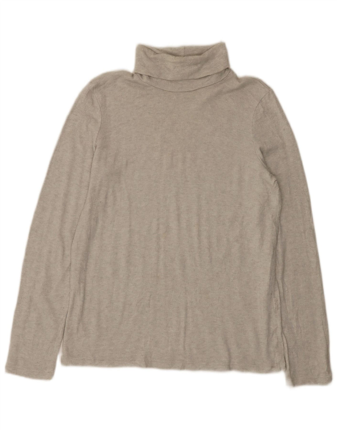 Top feminino Zara manga comprida UK 14 grande viscose manchada cinza