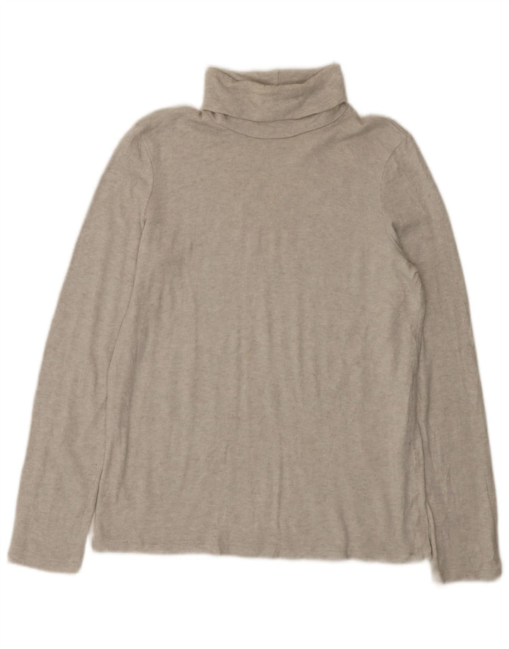 Top feminino Zara manga comprida UK 14 grande viscose manchada cinza