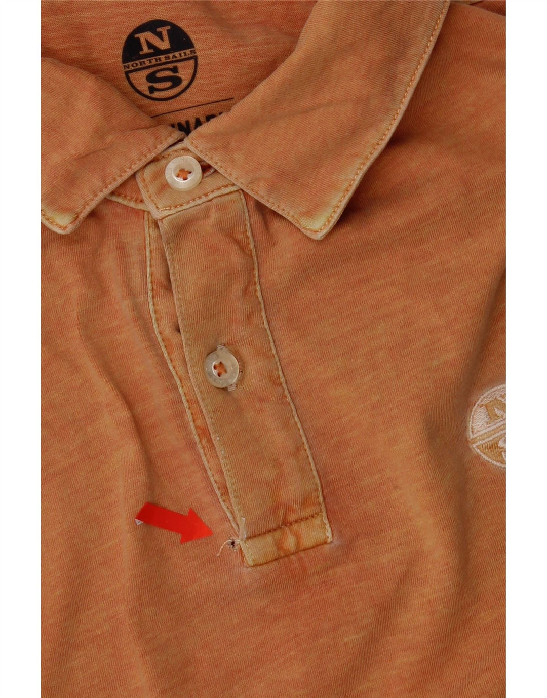 Camisa polo masculina North Sails Regular Fit pequena laranja algodão