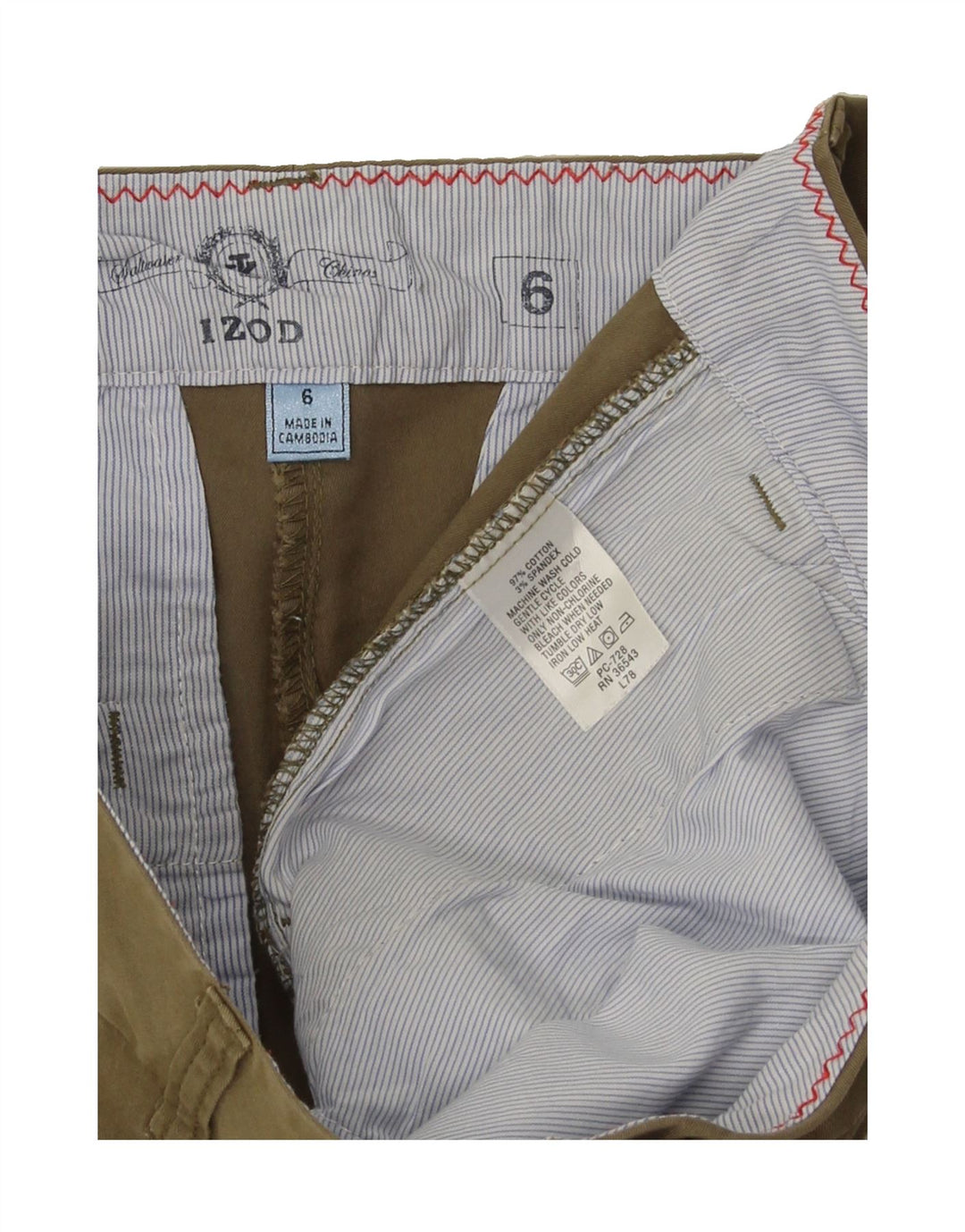 IZOD Womens Straight Capri Trousers US 6 Medium W30 L21 Khaki Cotton Vintage Izod and Second-Hand Izod from Messina Hembry 