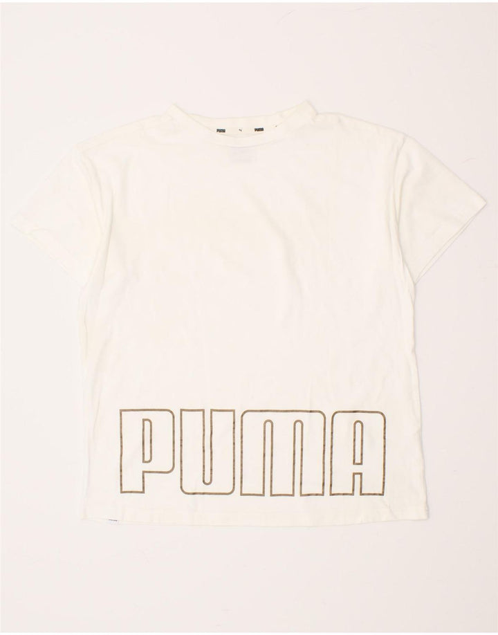 PUMA Boys Graphic T-Shirt Top 15-16 Years White Vintage Puma and Second-Hand Puma from Messina Hembry 