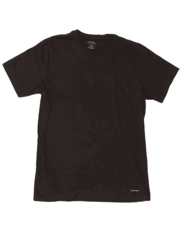 Camiseta masculina Calvin Klein de algodão preto médio