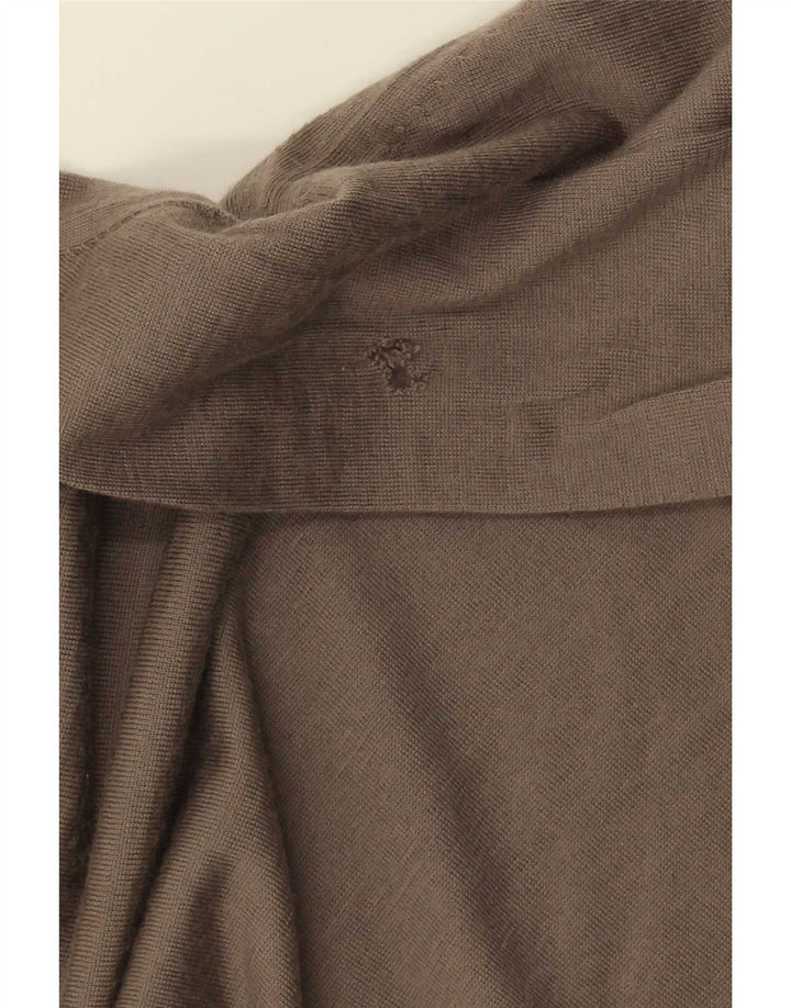 Suéter masculino Massimo Dutti com zíper e gola 2XL lã marrom