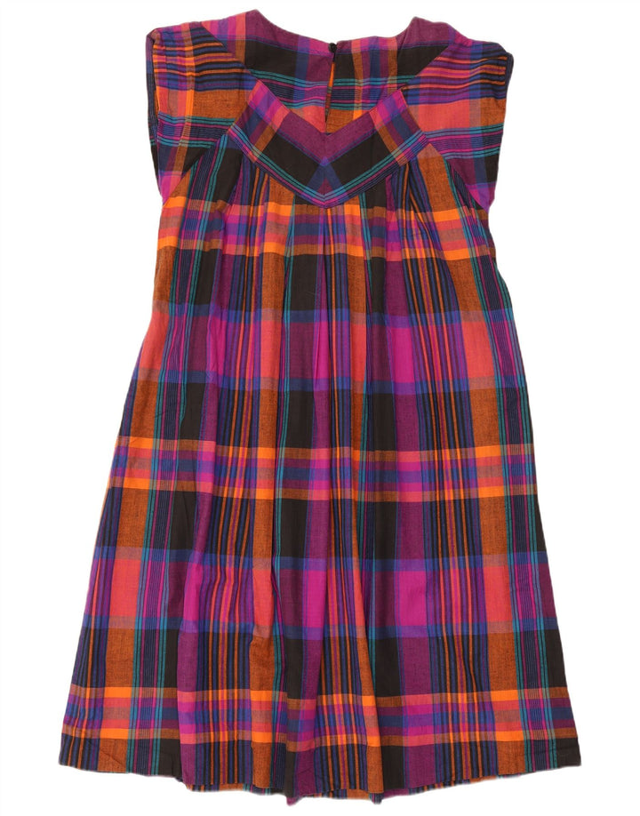 Vestido feminino vintage grande para barraca EU 38 médio algodão xadrez multicolorido