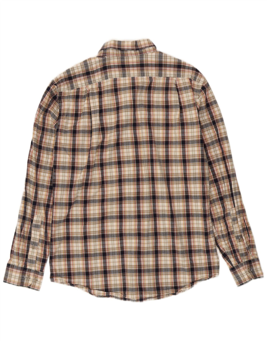 Eddie Bauer Camisa masculina clássica de flanela pequena de algodão xadrez multicolorido