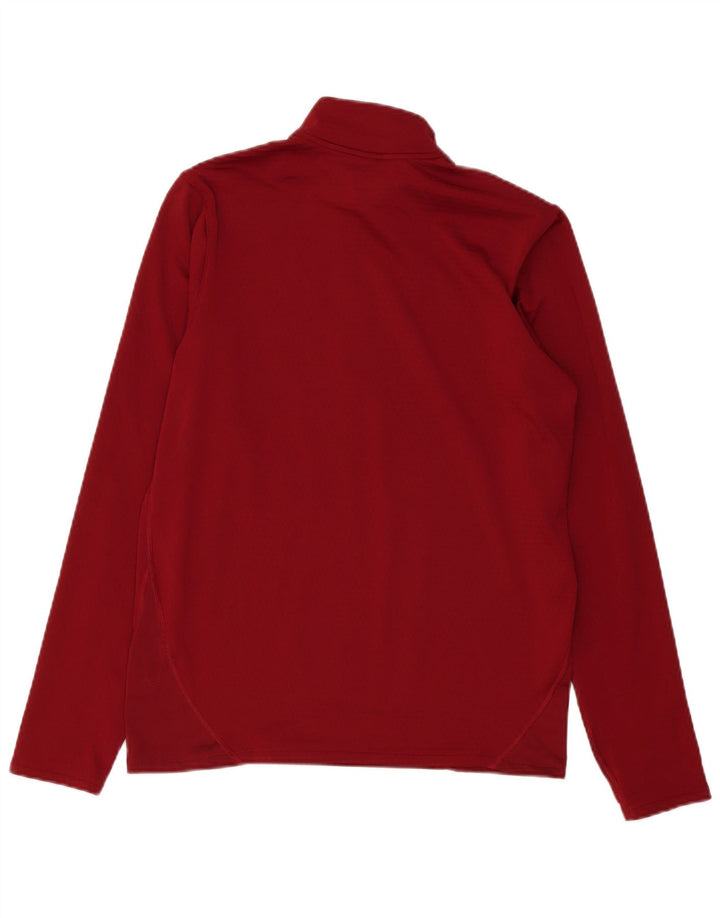 Under Armour Mens Zip Neck Pulôver Treino Top Médio Borgonha