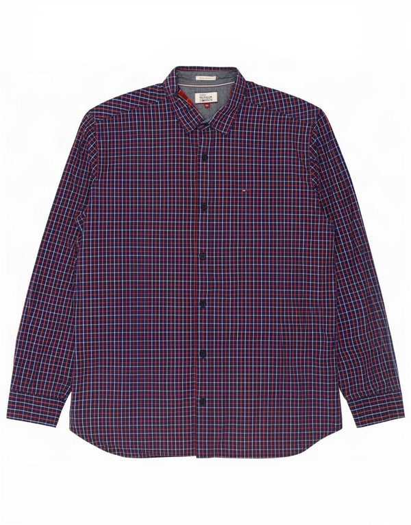 Camisa masculina Tommy Hilfiger Regular Fit XL azul marinho xadrez algodão