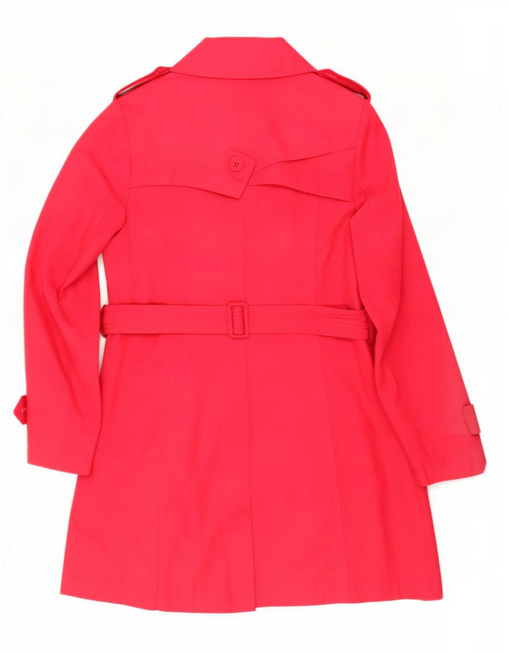 Casaco impermeável feminino Dkny UK 14 algodão rosa médio
