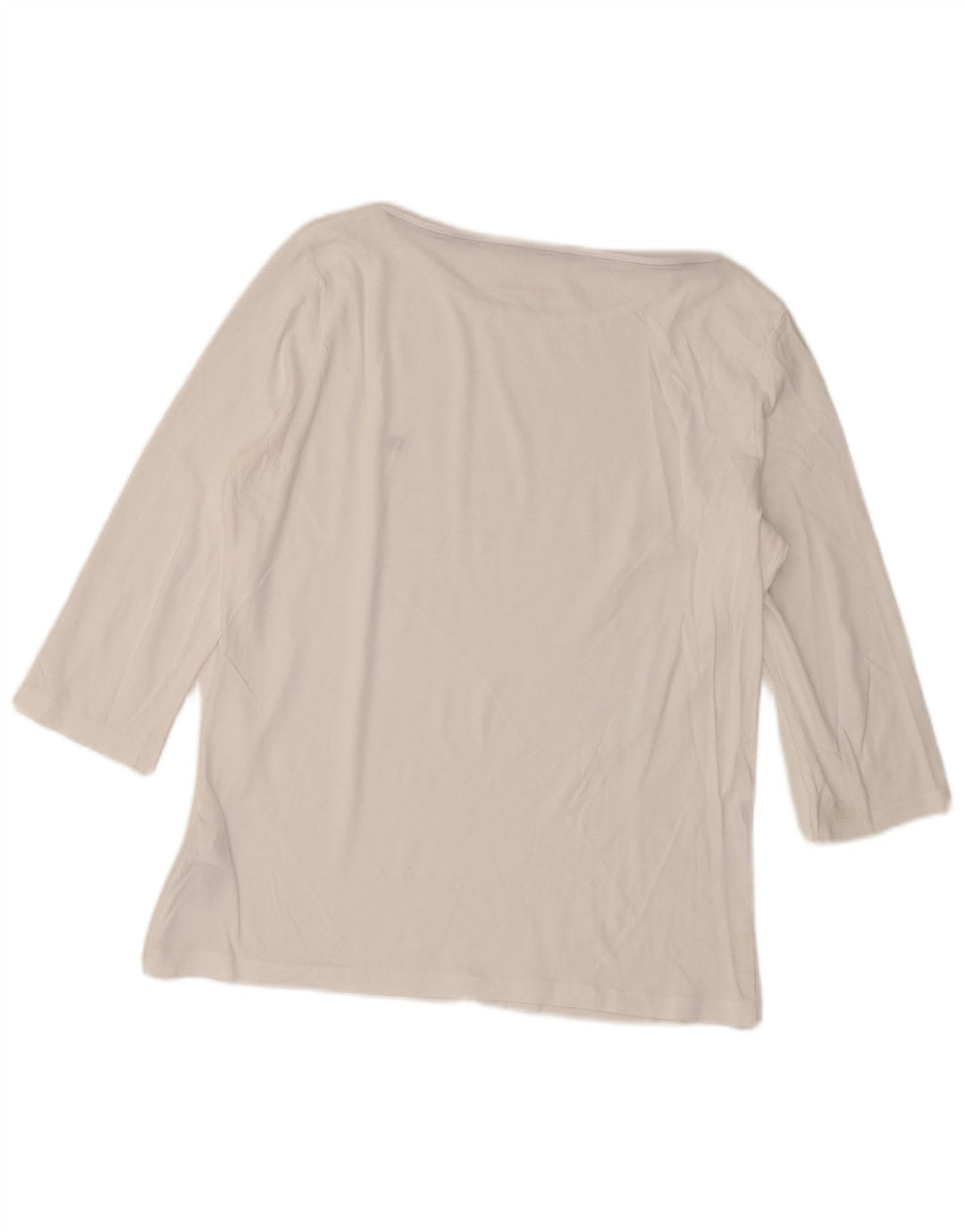 Tommy Hilfiger Top feminino manga 3/4 UK 14 médio algodão branco