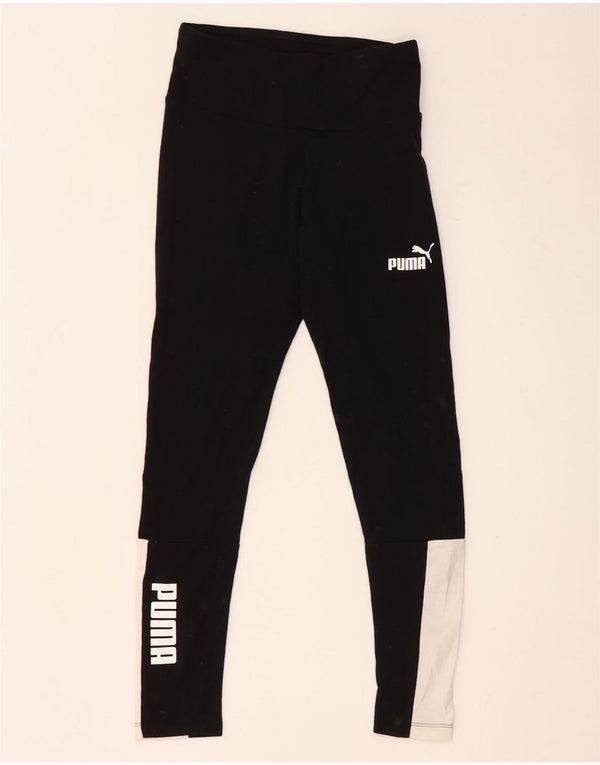 Leggings femininas Puma Graphic Crop UK 4 XS preto algodão colorblock