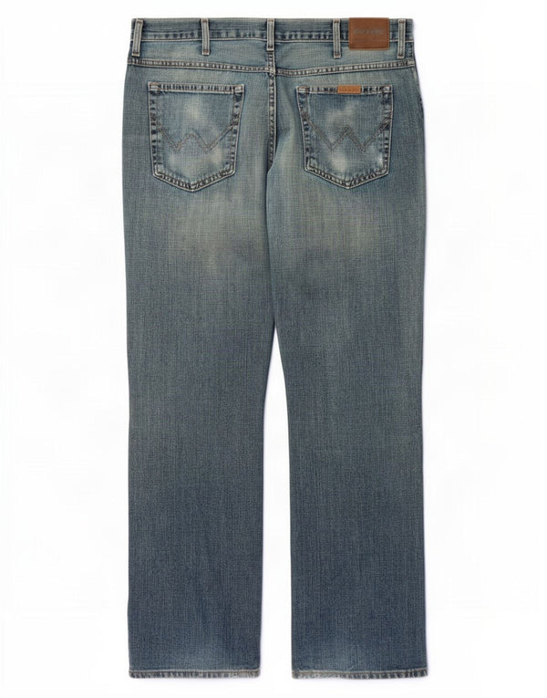 Wrangler Mens Bootcut Jeans W38 L34 Azul Algodão