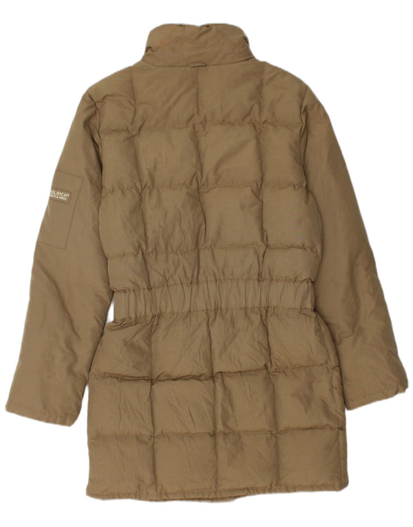 Casaco acolchoado grande feminino Woolrich UK 6 XS algodão cáqui
