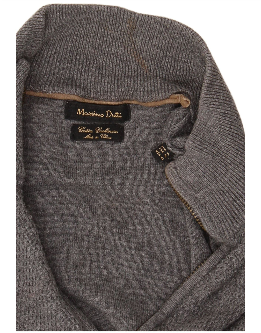 Suéter masculino Massimo Dutti com zíper completo XL cinza