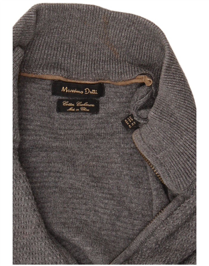 Suéter masculino Massimo Dutti com zíper completo XL cinza