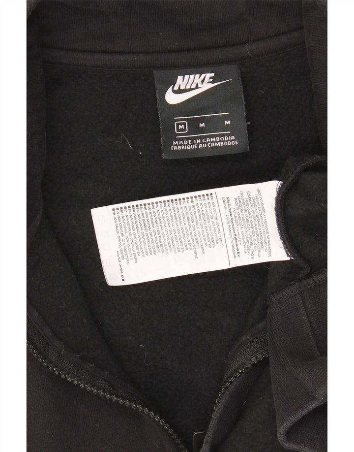 Moletom masculino Nike com zíper e gola alta de algodão preto médio