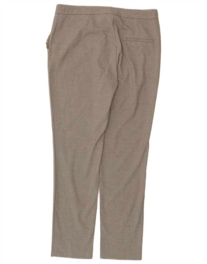 Zara Calça Chino Feminina Slim Médio W28 L28 Cinza Houndstooth Poliéster