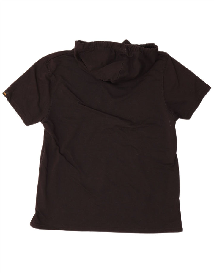 ALPHA INDUSTRIES Masculino gráfico manga curta moletom com capuz XL algodão preto