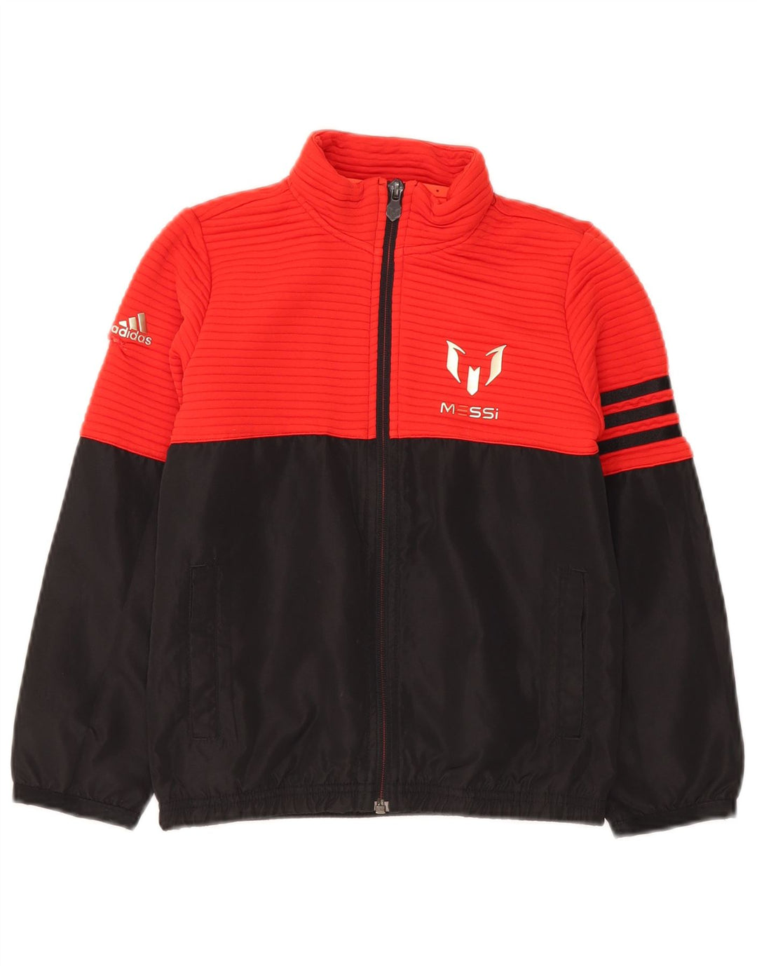 Adidas Meninos MESSI Graphic Tracksuit Top Jacket 7-8 Anos Vermelho Colorblock