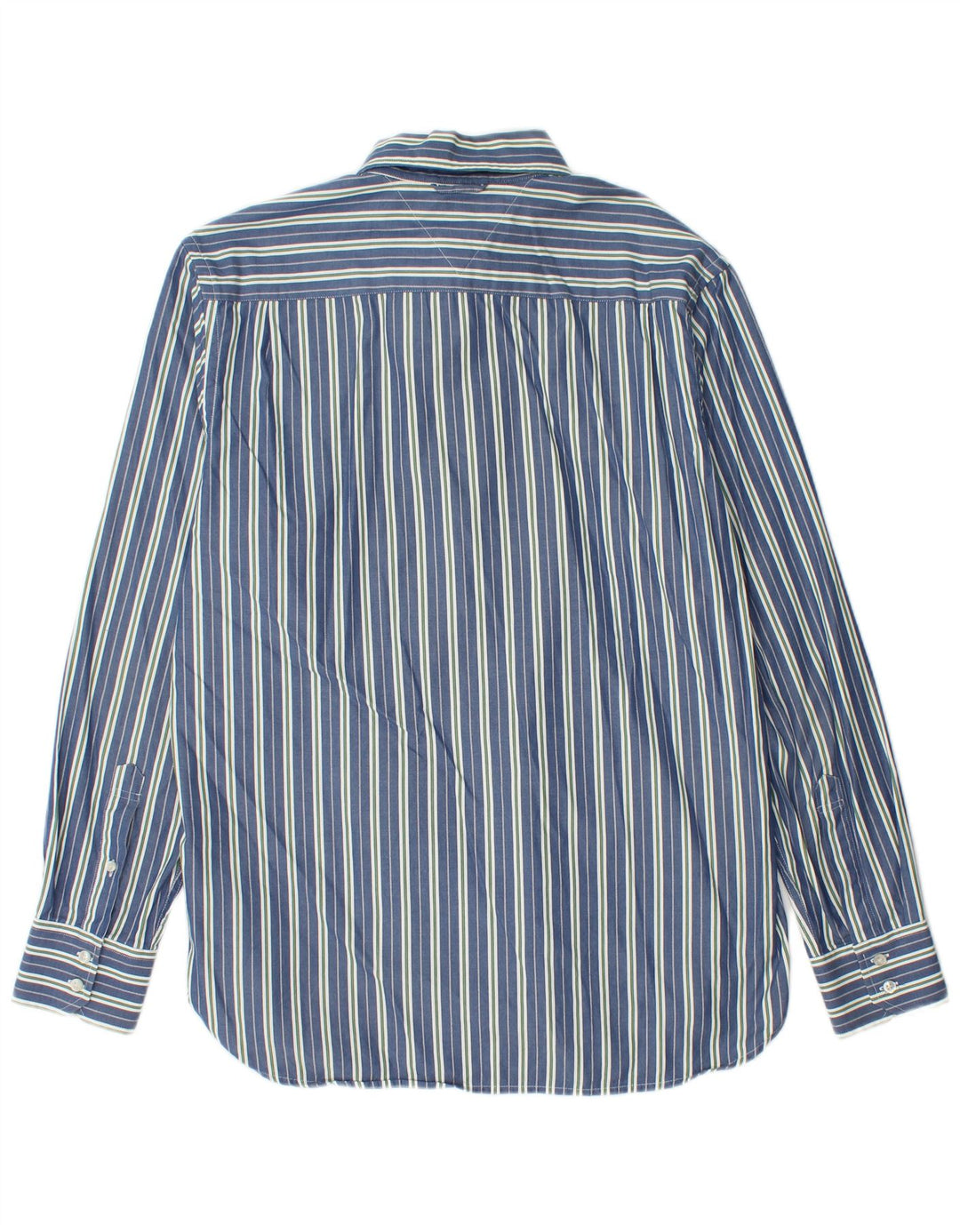 Camisa masculina Tommy Hilfiger de algodão listrado azul médio