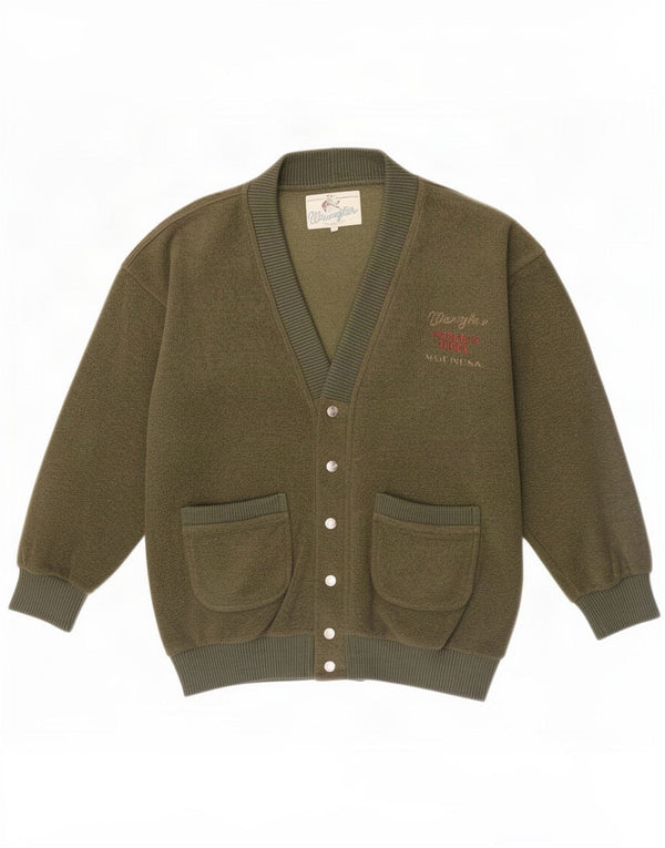 Suéter cardigã masculino Wrangler poliéster verde médio