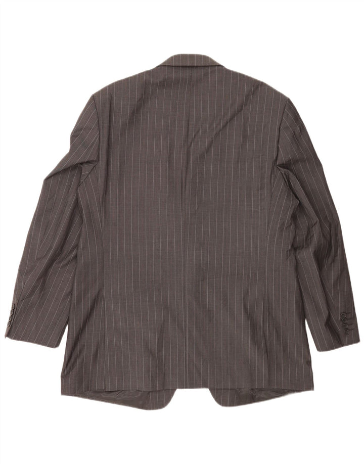 Jaqueta blazer masculina de 2 botões Marks & Spencer Reino Unido 46 XL cinza risca de giz lã