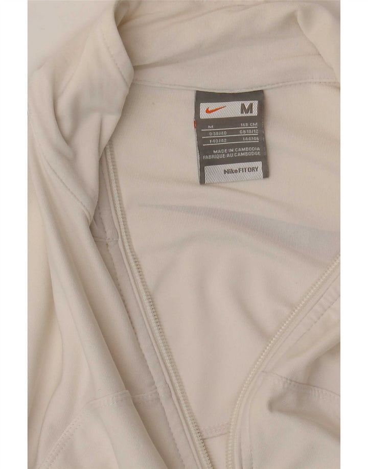 Jaqueta Nike feminina com agasalho gráfico UK 10/12 médio branco colorblock