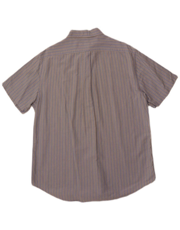 POLO RALPH LAUREN Camisa masculina de manga curta clássica de ajuste grande listrada azul