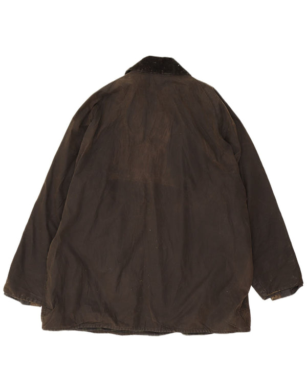 Jaqueta masculina Barbour Beaufort solta de algodão encerado UE 48 marrom médio