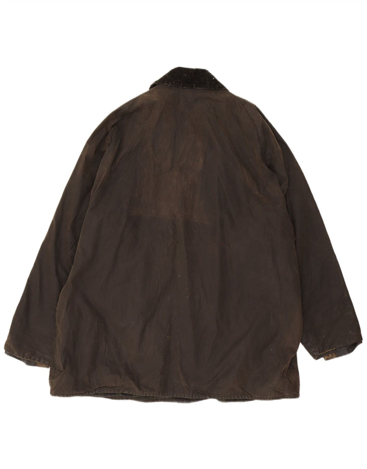 Jaqueta masculina Barbour Beaufort solta de algodão encerado UE 48 marrom médio