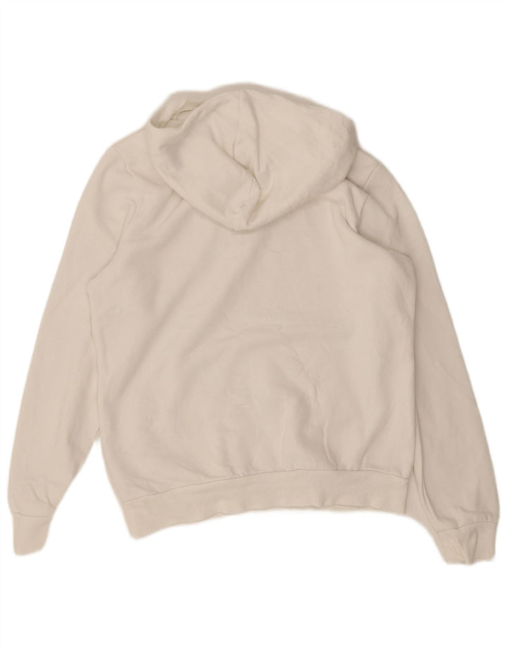 Puma feminino gráfico moletom com capuz UK14 médio algodão branco