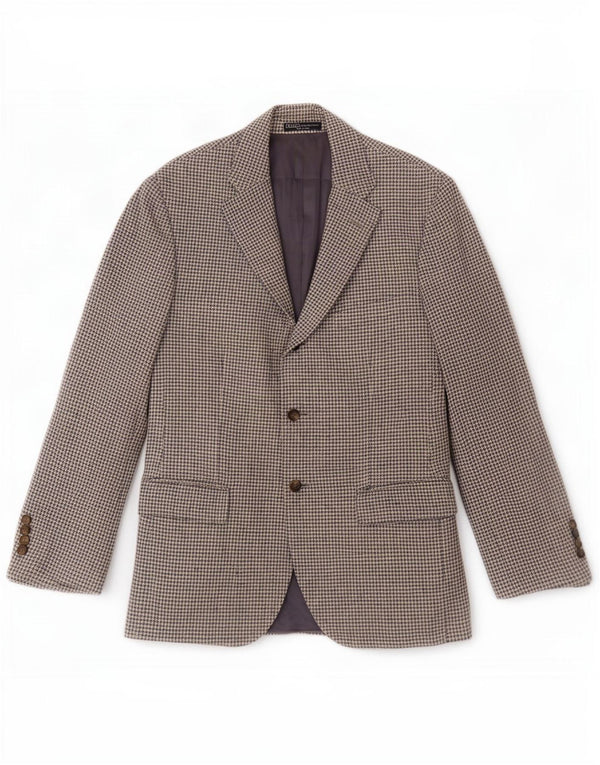 Jaqueta Blazer Masculina Polo Ralph Lauren com 3 Botões Reino Unido 40 Médio Azul Houndstooth