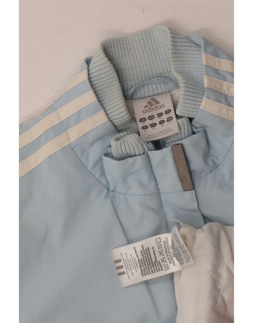 Adidas Bomber Jacket UK 10 Pequeno Azul Poliéster