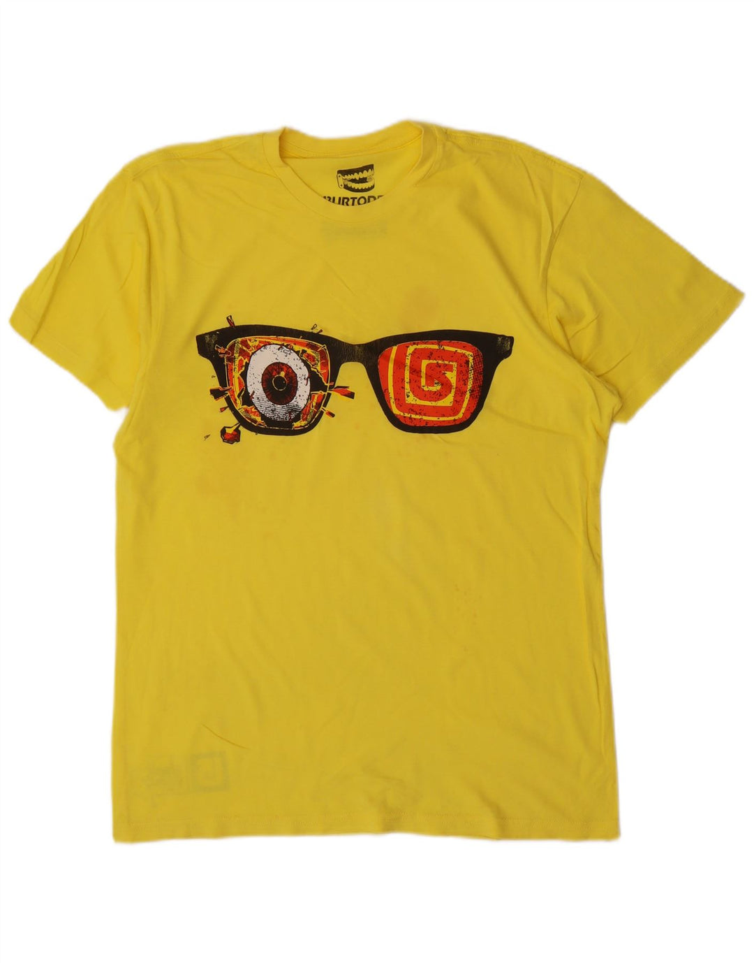 Burton Camiseta masculina gráfica top pequeno algodão amarelo