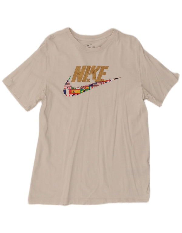 Camiseta Nike masculina gráfica Top médio algodão branco