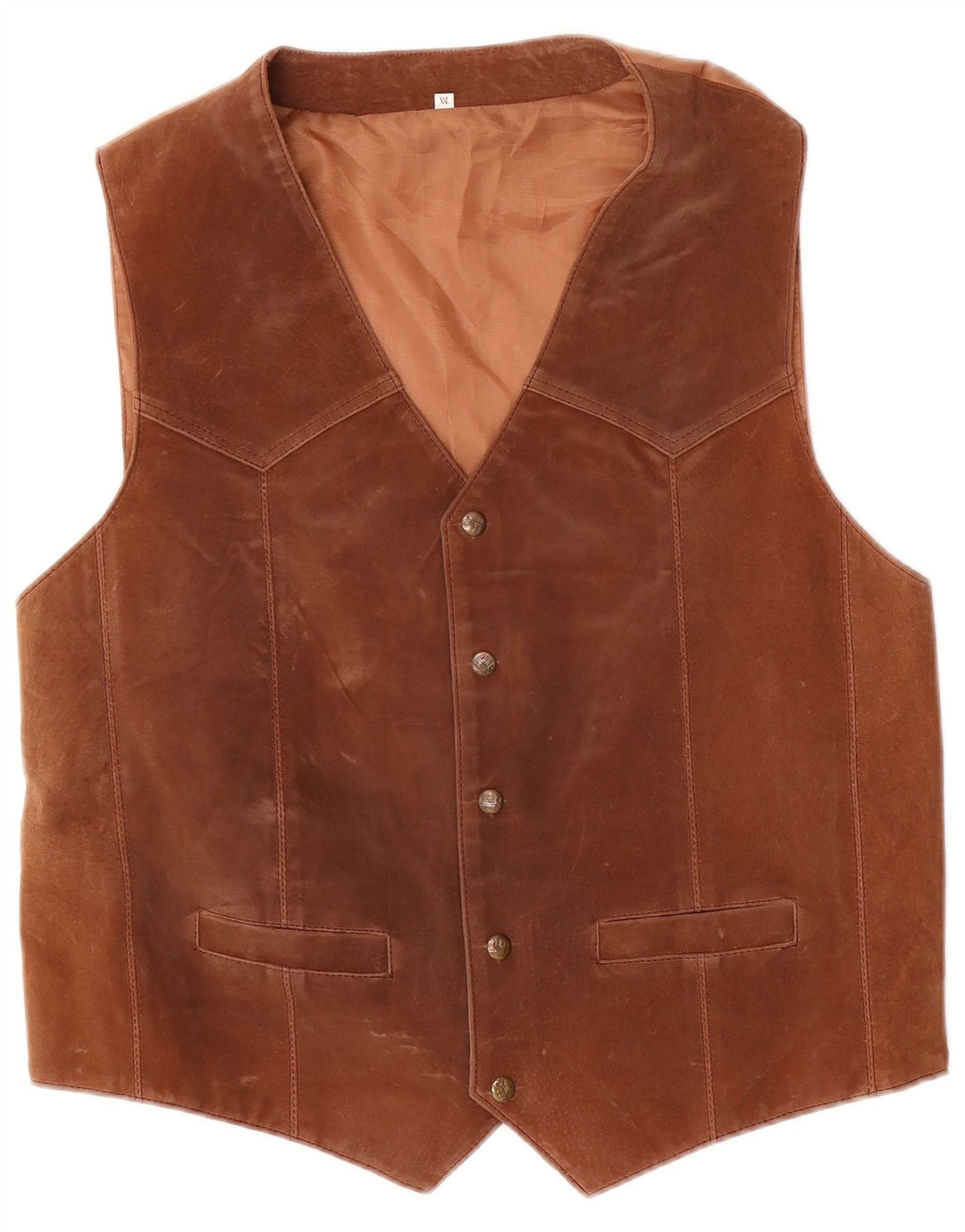Colete de camurça masculino vintage 2XL marrom