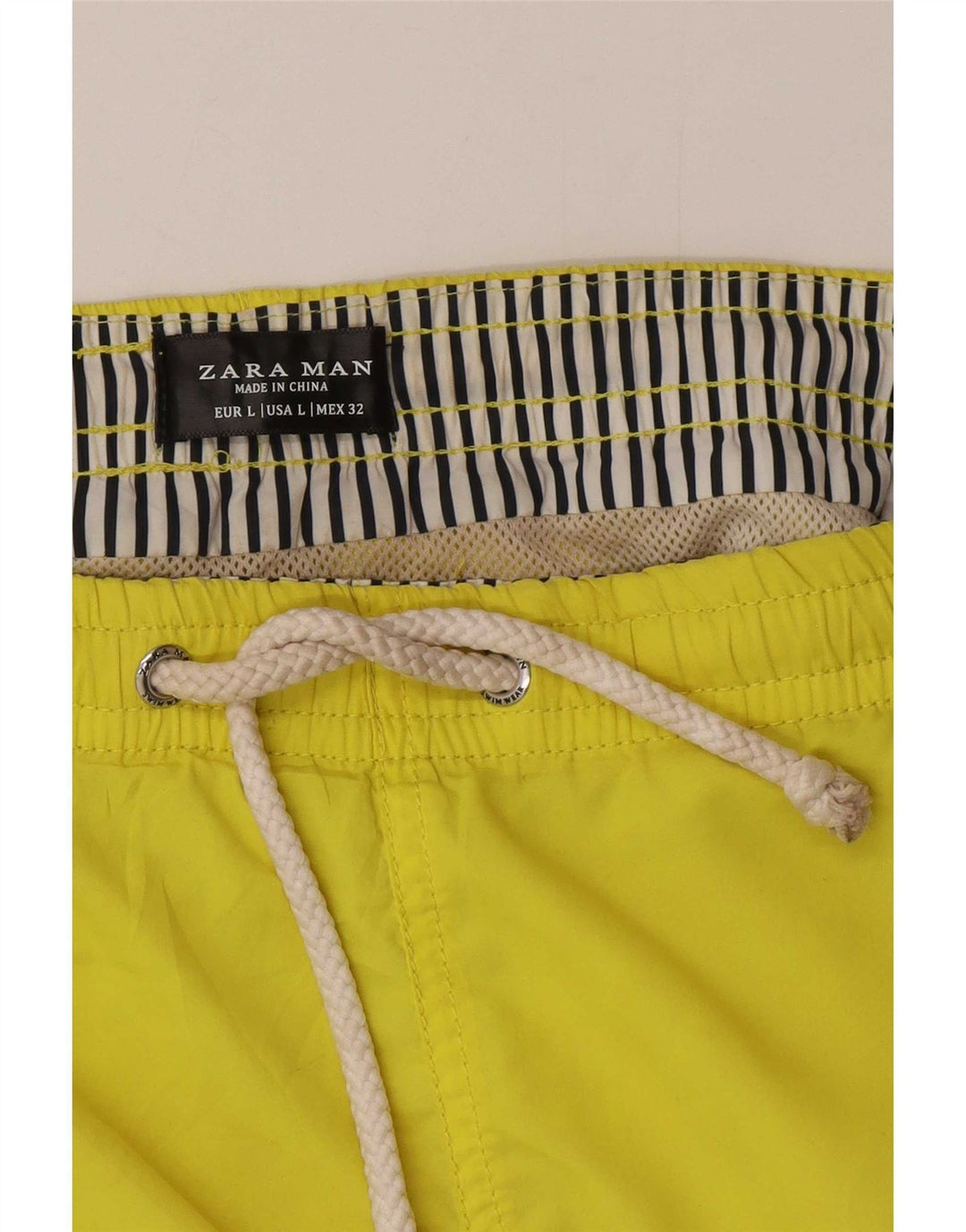 Zara Shorts de banho masculino grande poliéster amarelo