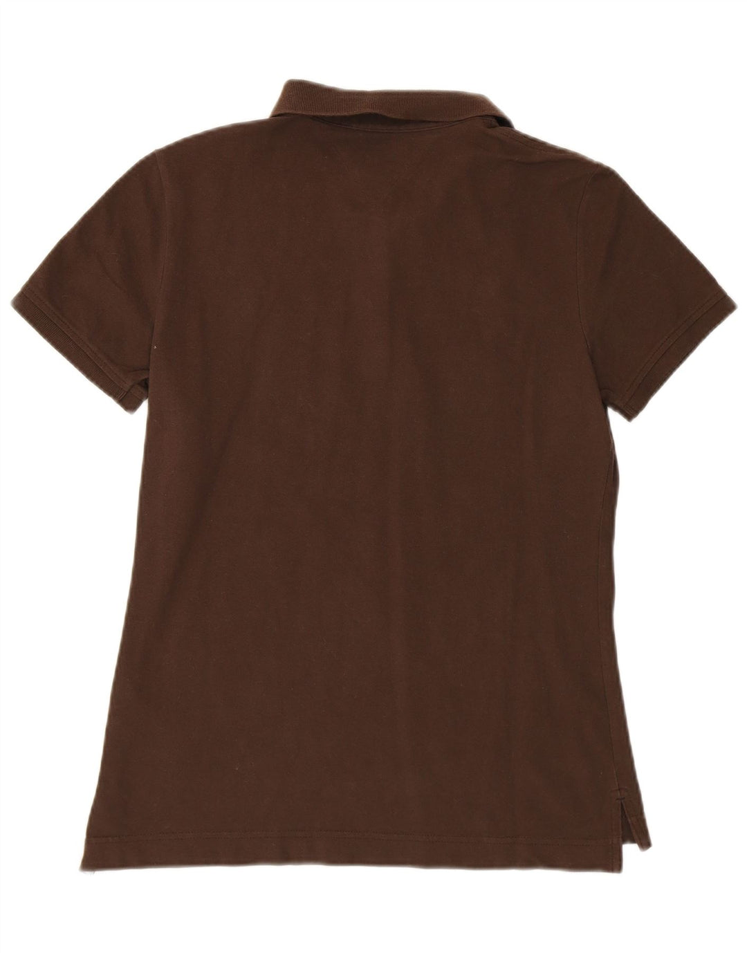 Camisa polo feminina TOMMY HILFIGER Classic Fit Reino Unido 12 algodão marrom médio