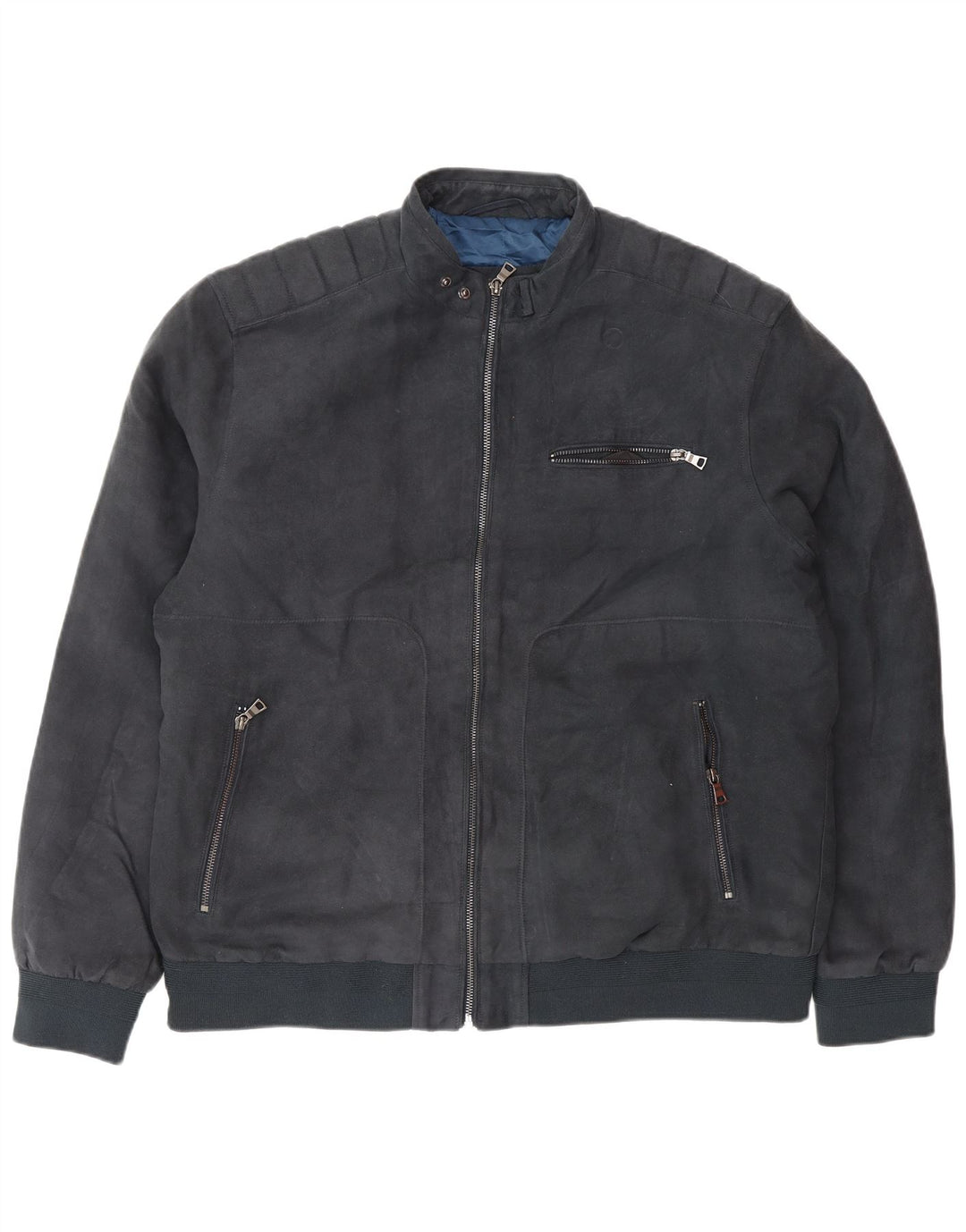 Jaqueta bomber masculina Marks & Spencer UK 42 XL azul marinho poliéster