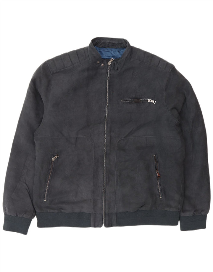 Jaqueta bomber masculina Marks & Spencer UK 42 XL azul marinho poliéster